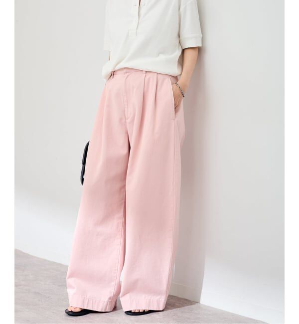 FRAMeWORK「SLOUCHY LIGHT CHINO パンツ」|チノ|ピンク
