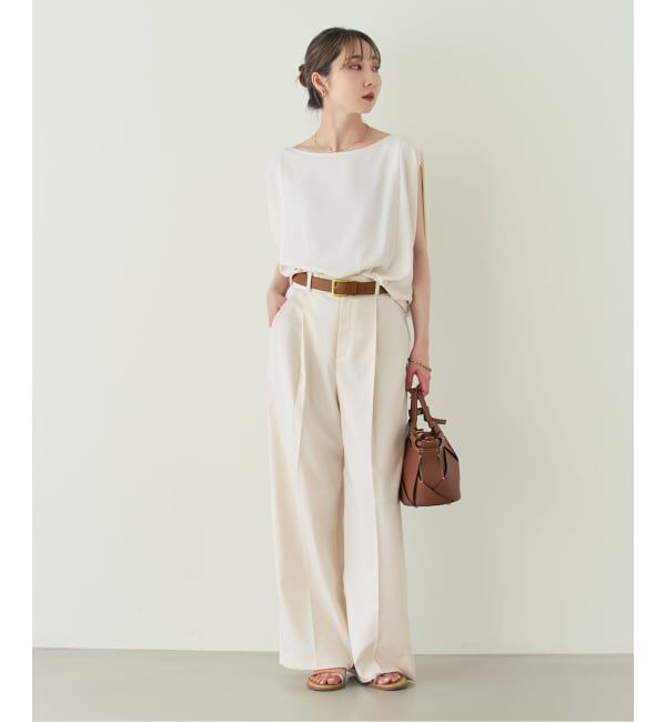 NOBLE「《追加》エステルツイルストレッチスラックスパンツ」|スラックス|