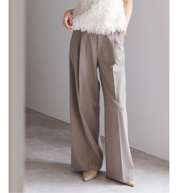 NOBLE「《追加》エステルツイルストレッチスラックスパンツ」|スラックス|ベージュ B