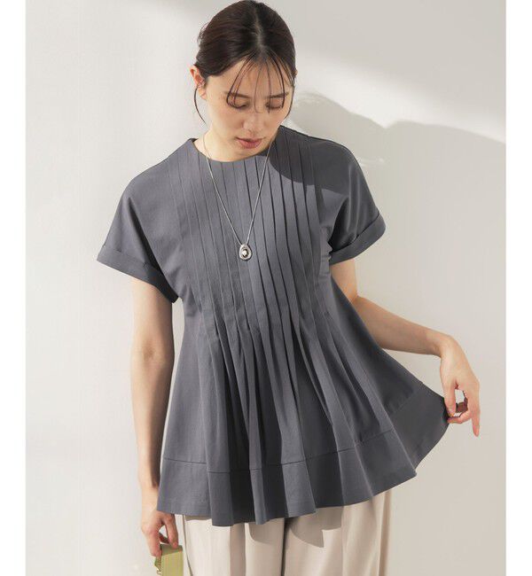 組曲「サマージャージーブラウスライク カットソー」|Tシャツ・カットソー|グレー系