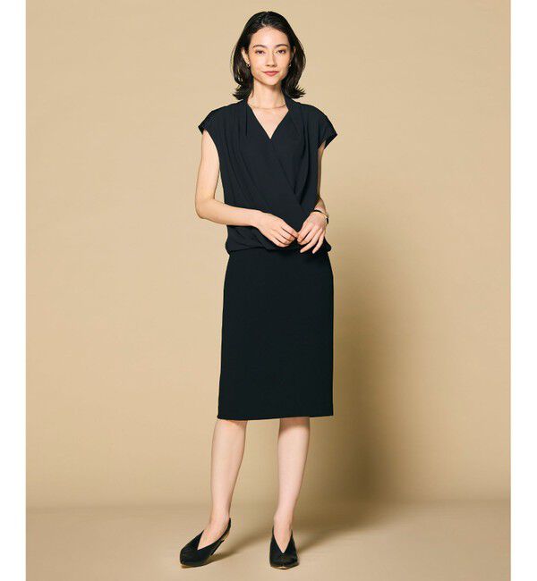 BEIGE,「【人気シリーズ】OLIVE / カシュクールフレンチスリーブブラウス」|シャツ・ブラウス|