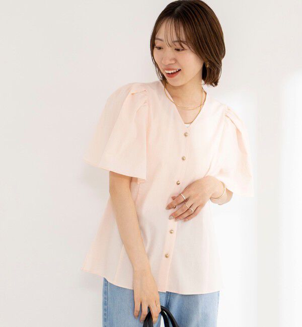 NOLLEY'S sophi「ウォッシャブルサッカーフレアスリーブシャツブラウス」|シャツ・ブラウス|