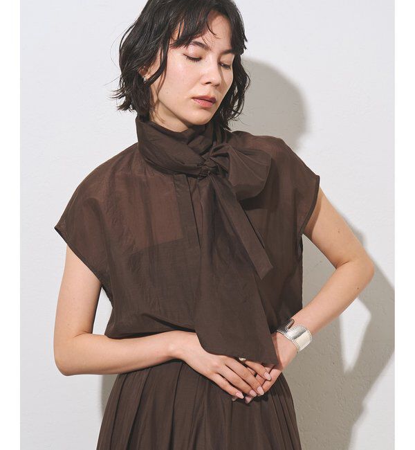  「《セットアップ対応/手洗い可》コットンシルクボウブラウス」|シャツ・ブラウス|