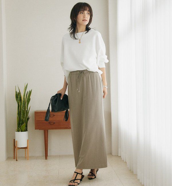  「【接触冷感/紫外線防止/防シワ】ダンボールボートネックプルオーバー」|Tシャツ・カットソー|