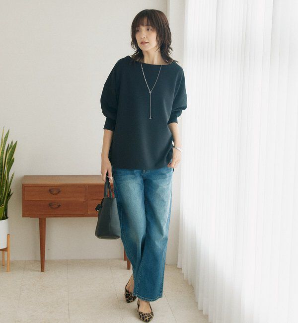  「【接触冷感/紫外線防止/防シワ】ダンボールボートネックプルオーバー」|Tシャツ・カットソー|
