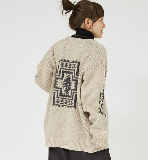 ABAHOUSE「【PENDLETON/ペンドルトン】Shetland Wool Cardigan」|ニット・セーター|アイボリー