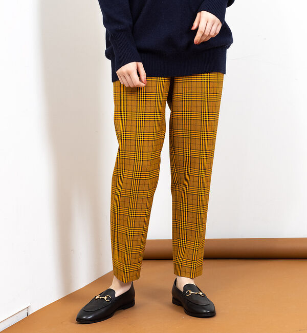 Rouge vif「チェックテーパードパンツ」|その他|オレンジ