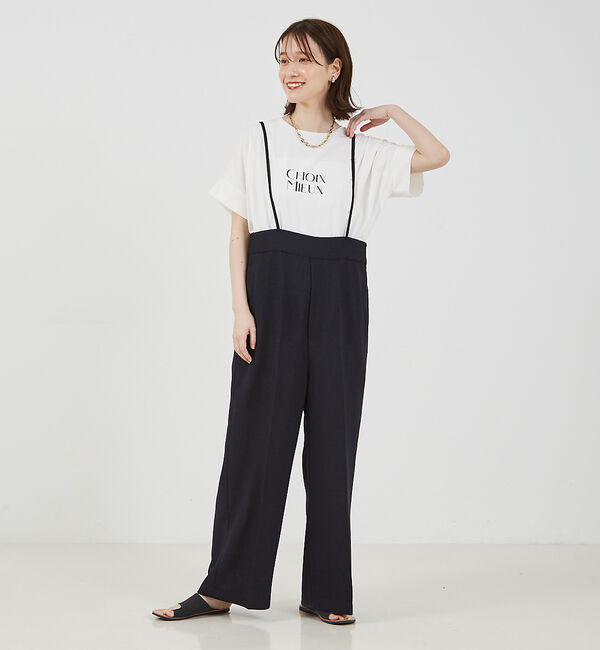 abahouse mavie「【セットアップ対応】ライトツイードサスペンダーパンツ」|その他|