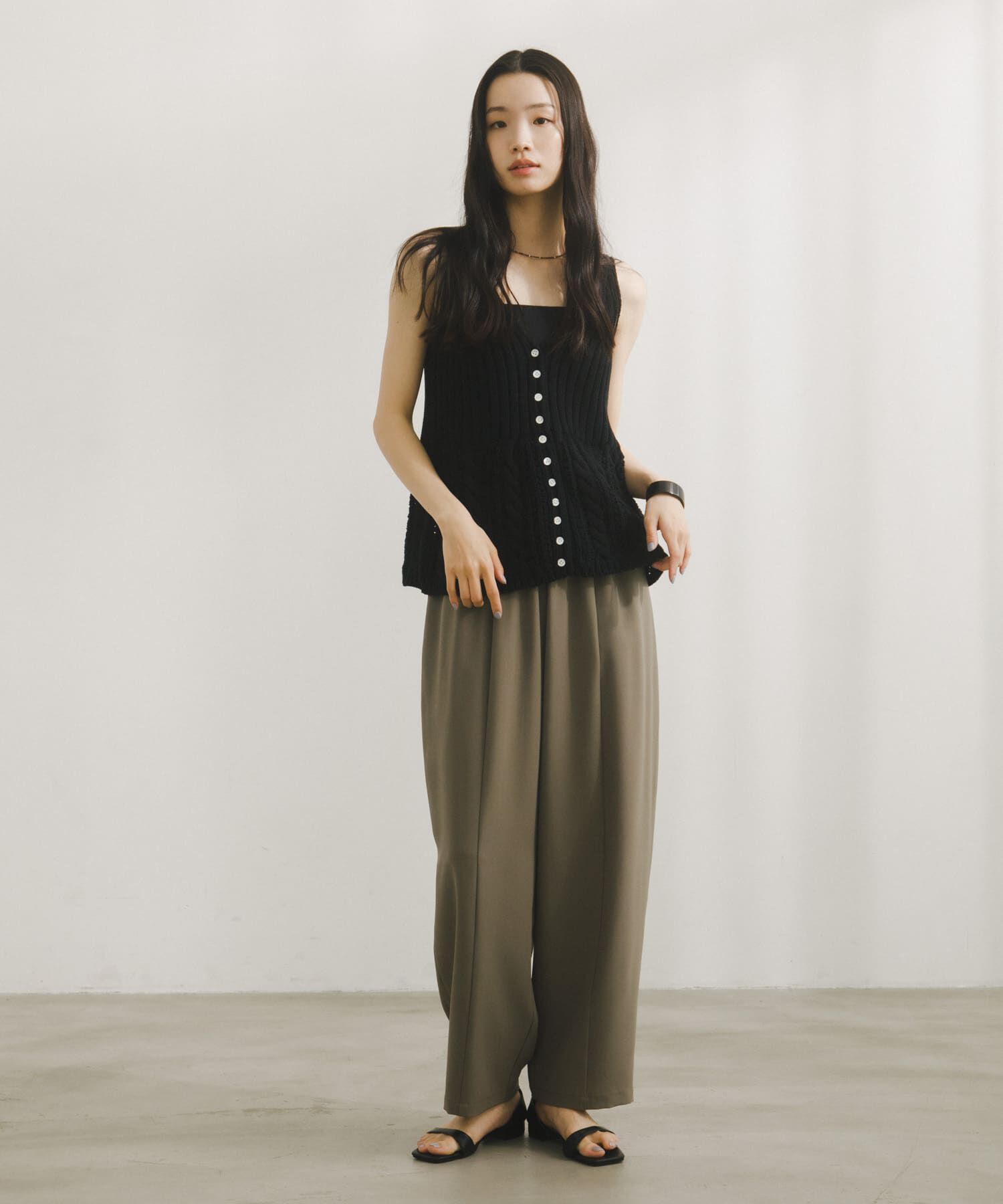 URBAN RESEARCH DOORS「Button Cotton Knit Vest」|ベスト・ジレ|
