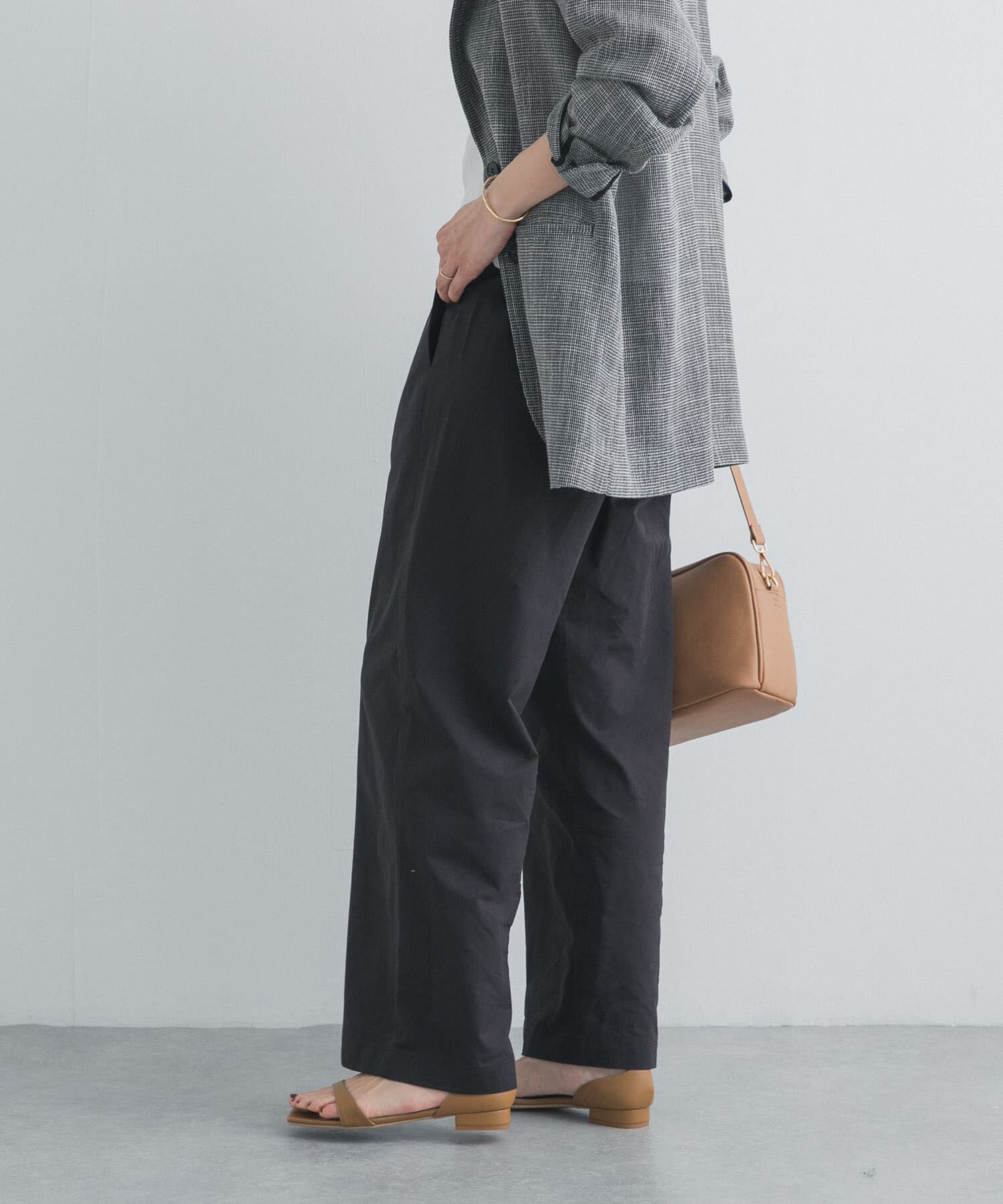 URBAN RESEARCH DOORS「レーヨンコットンイージーパンツ」|その他|ブラック