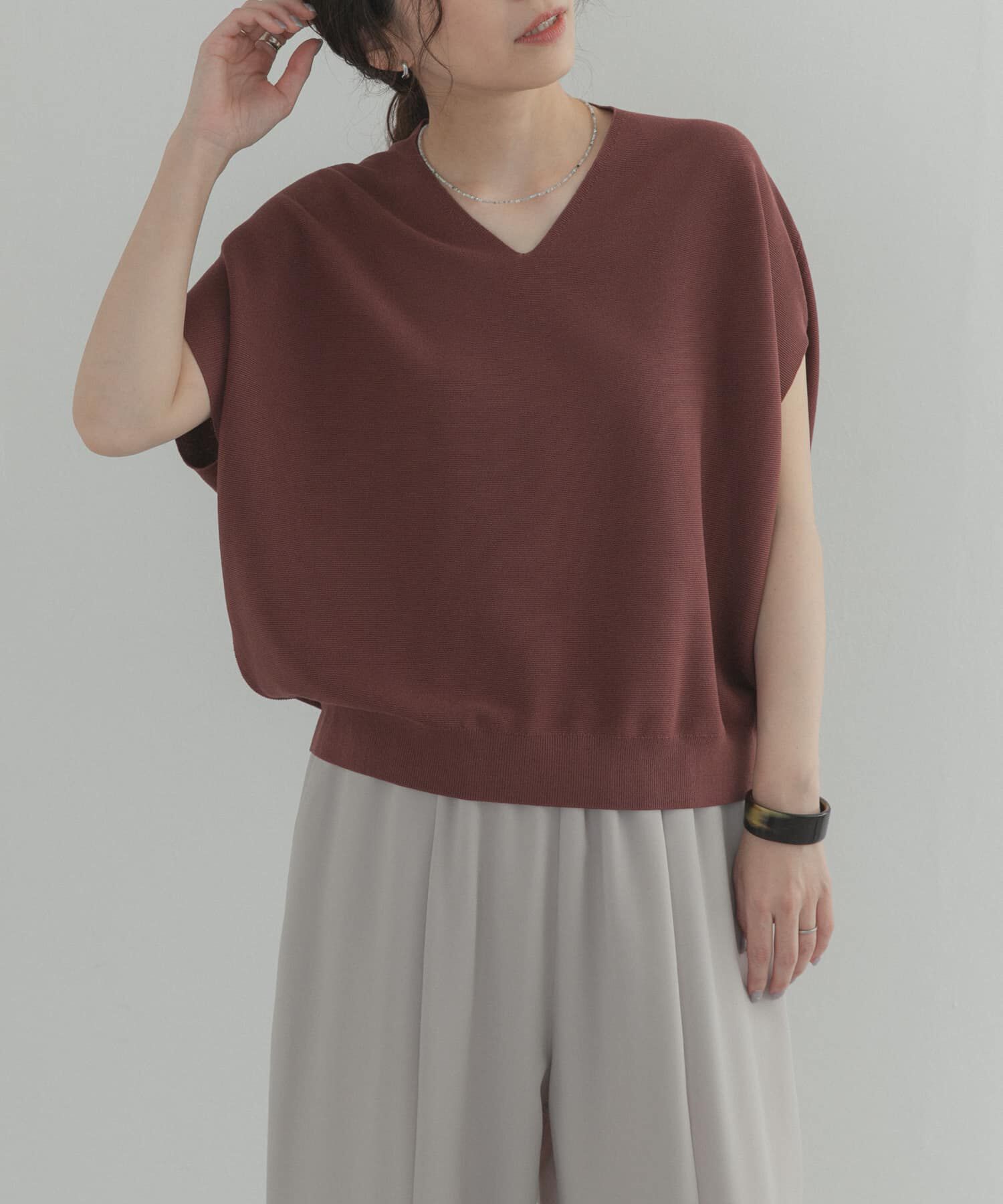URBAN RESEARCH DOORS「『WEB限定』Vネックコクーンニット」|ベスト・ジレ|