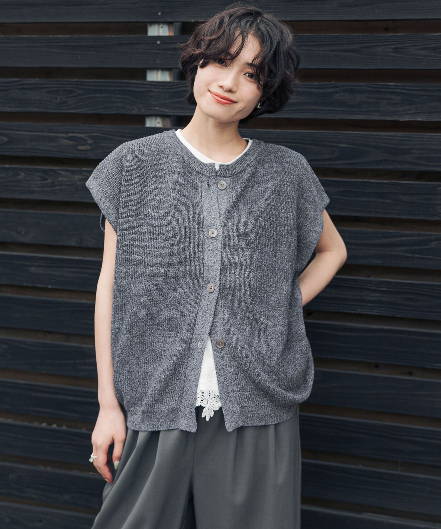 URBAN RESEARCH DOORS「『洗濯可/UVカット』『UR TECH』Aircare2WAYニットベスト」|ベスト・ジレ|