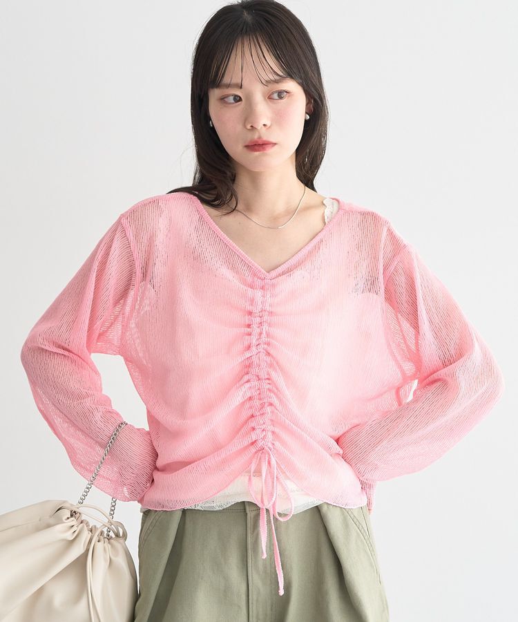 earth music&ecology「フロントドロストシアープルオーバー」|Tシャツ・カットソー|Pink