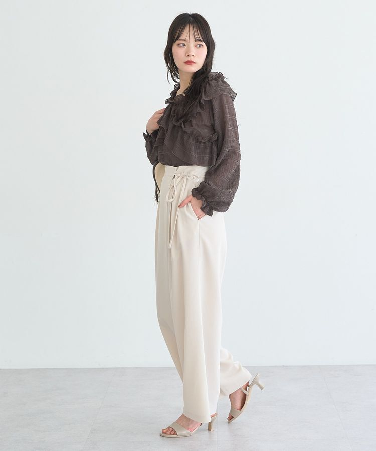 earth music&ecology「シアーチェック2wayオフショルブラウス」|シャツ・ブラウス|