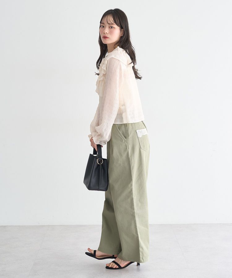 earth music&ecology「シアーチェック2wayオフショルブラウス」|シャツ・ブラウス|