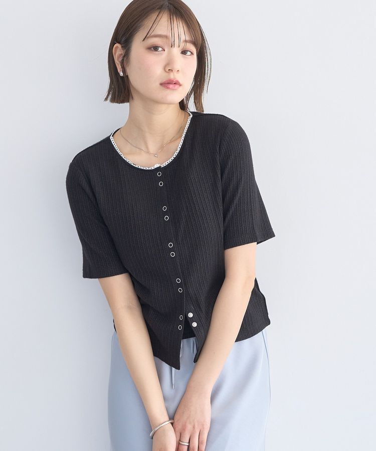 earth music&ecology「チェーンリブラメカットソー」|Tシャツ・カットソー|Black