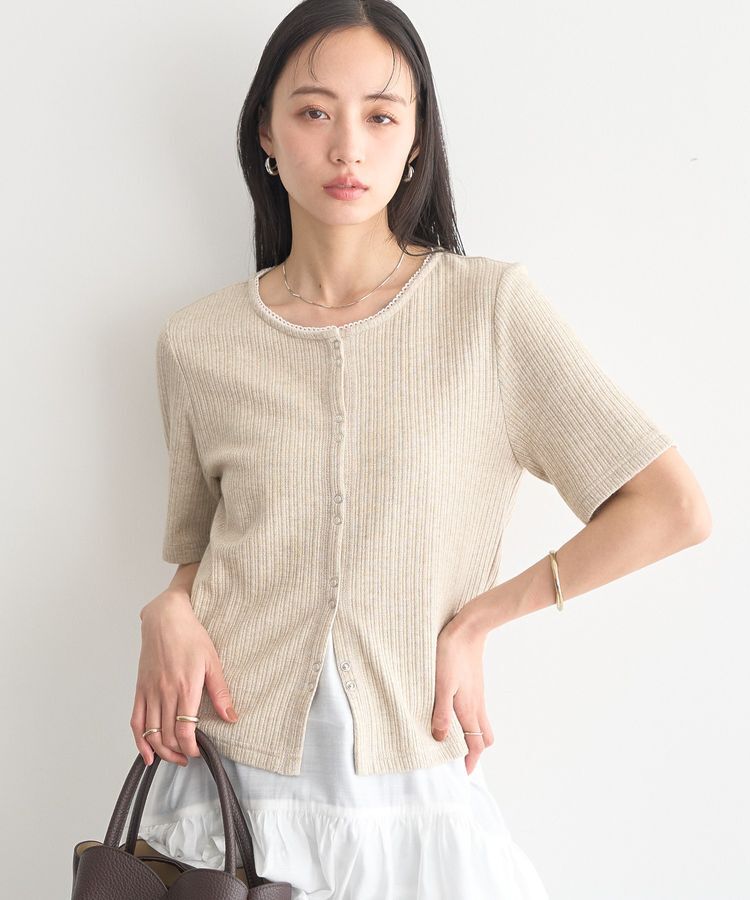 earth music&ecology「チェーンリブラメカットソー」|Tシャツ・カットソー|Beige