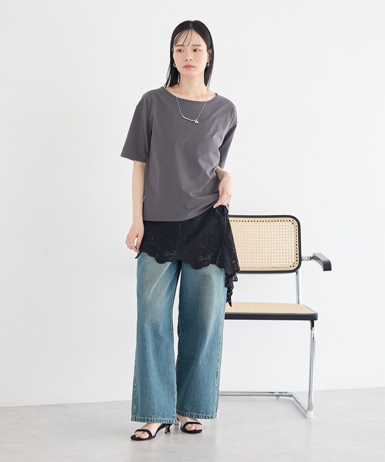 earth music&ecology「【接触冷感】バックデザインカットプルオーバー」|Tシャツ・カットソー|