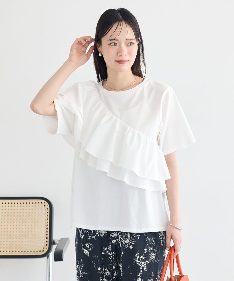 earth music&ecology「【接触冷感】フリルプルオーバー」|Tシャツ・カットソー|