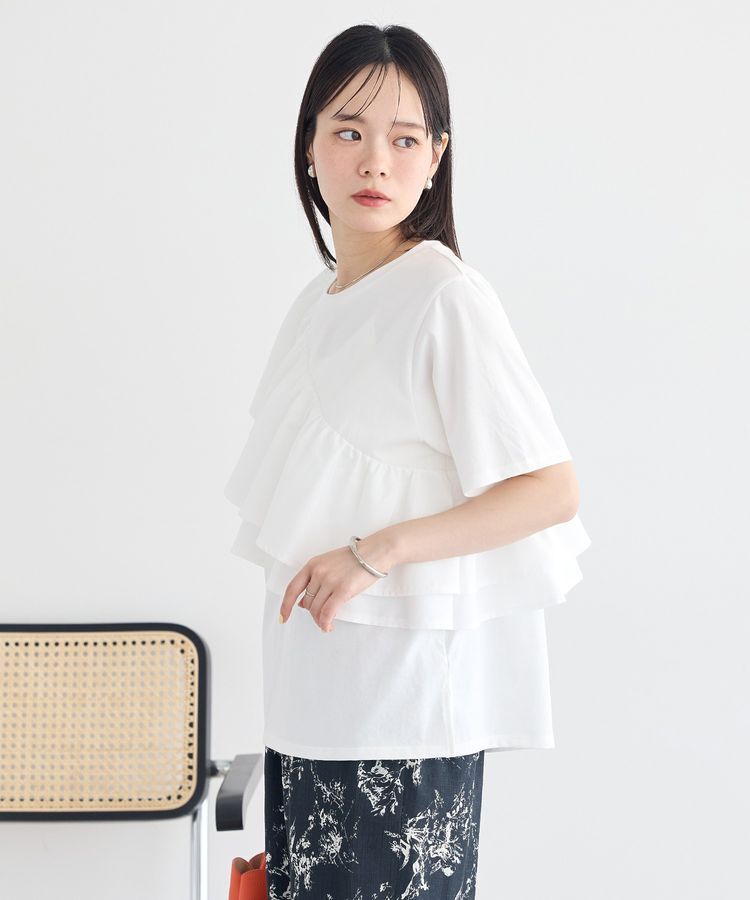 earth music&ecology「【接触冷感】フリルプルオーバー」|Tシャツ・カットソー|
