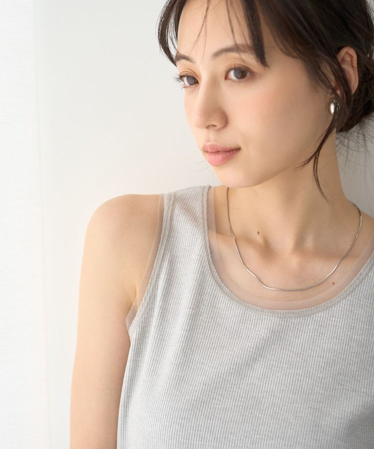 earth music&ecology「エッジチュールラメテレコタンクトップ」|インナー|