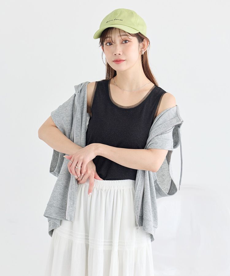 earth music&ecology「エッジチュールラメテレコタンクトップ」|インナー|