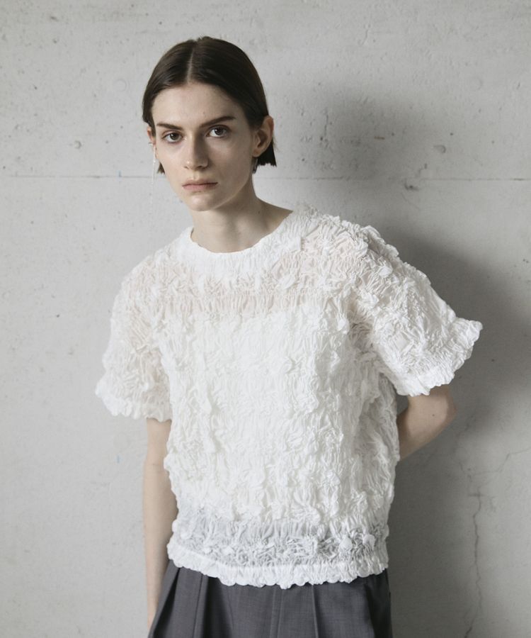 GARAGE OF GOOD CLOTHING「クロップド丈シャーリングプルオーバー」|シャツ・ブラウス|White