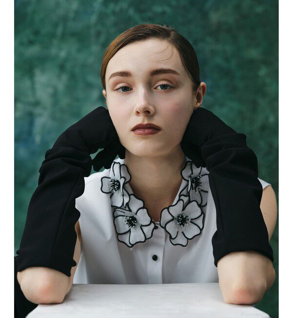 LOULOU WILLOUGHBY「コサージュ衿シャツ」|シャツ・ブラウス|オフホワイト