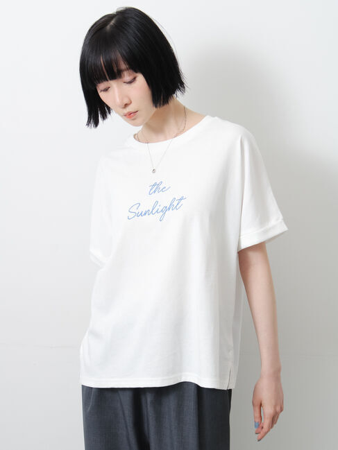 Samansa Mos2「◇【接触冷感/UVカット】アソート刺繍Tシャツ」|ニット・セーター|