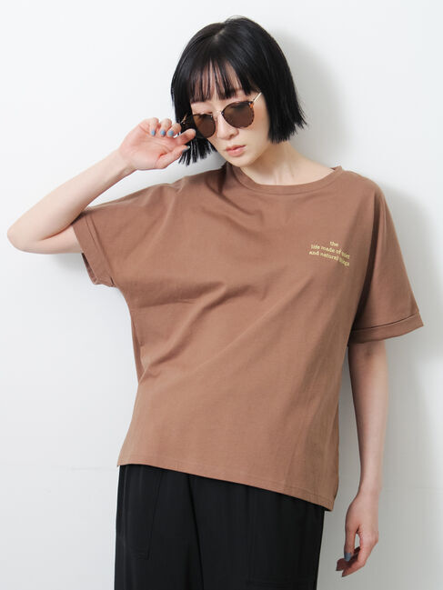 Samansa Mos2「◇【接触冷感/UVカット】アソート刺繍Tシャツ」|ニット・セーター|