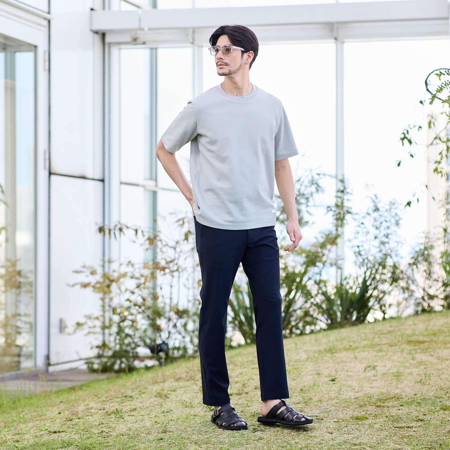 TAKEO KIKUCHI「【接触冷感/吸汗速乾】サイドゴアウエスト ストレートパンツ」|その他|