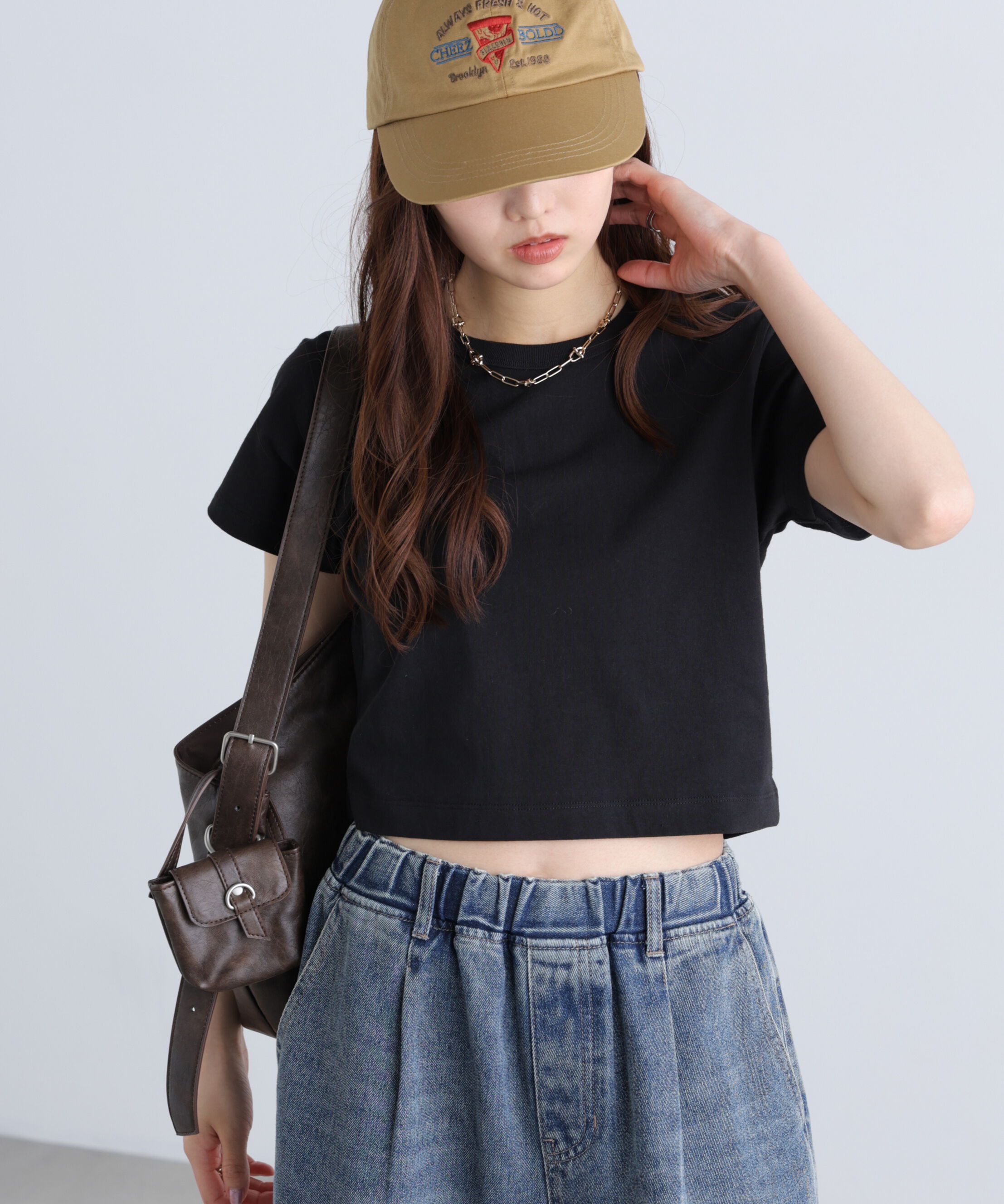  「USAコットンクルーネックTシャツ」|Tシャツ・カットソー|ブラック