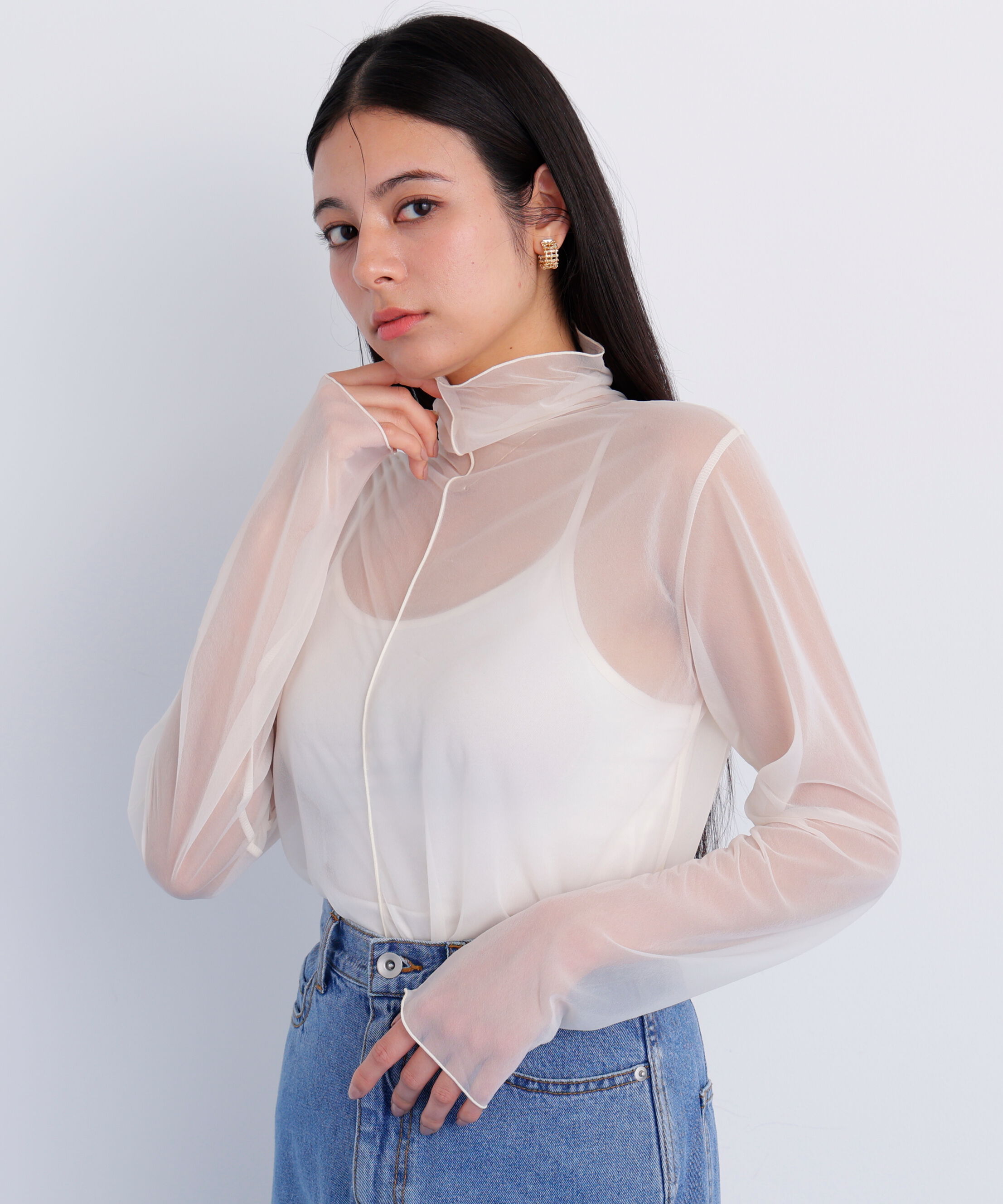  「シアーハイネックカットソー」|Tシャツ・カットソー|