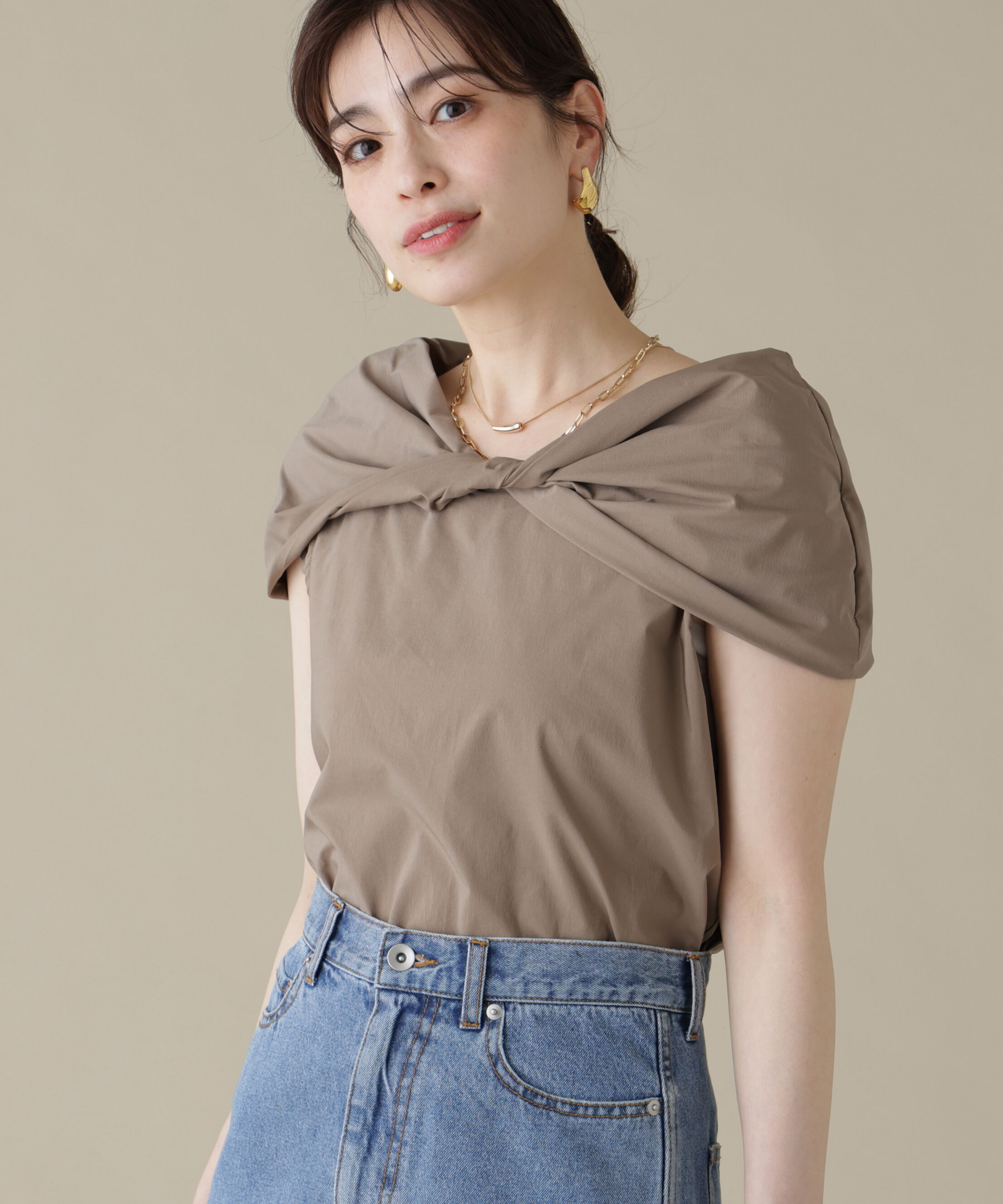  「ツイストオフショルカットソー」|Tシャツ・カットソー|