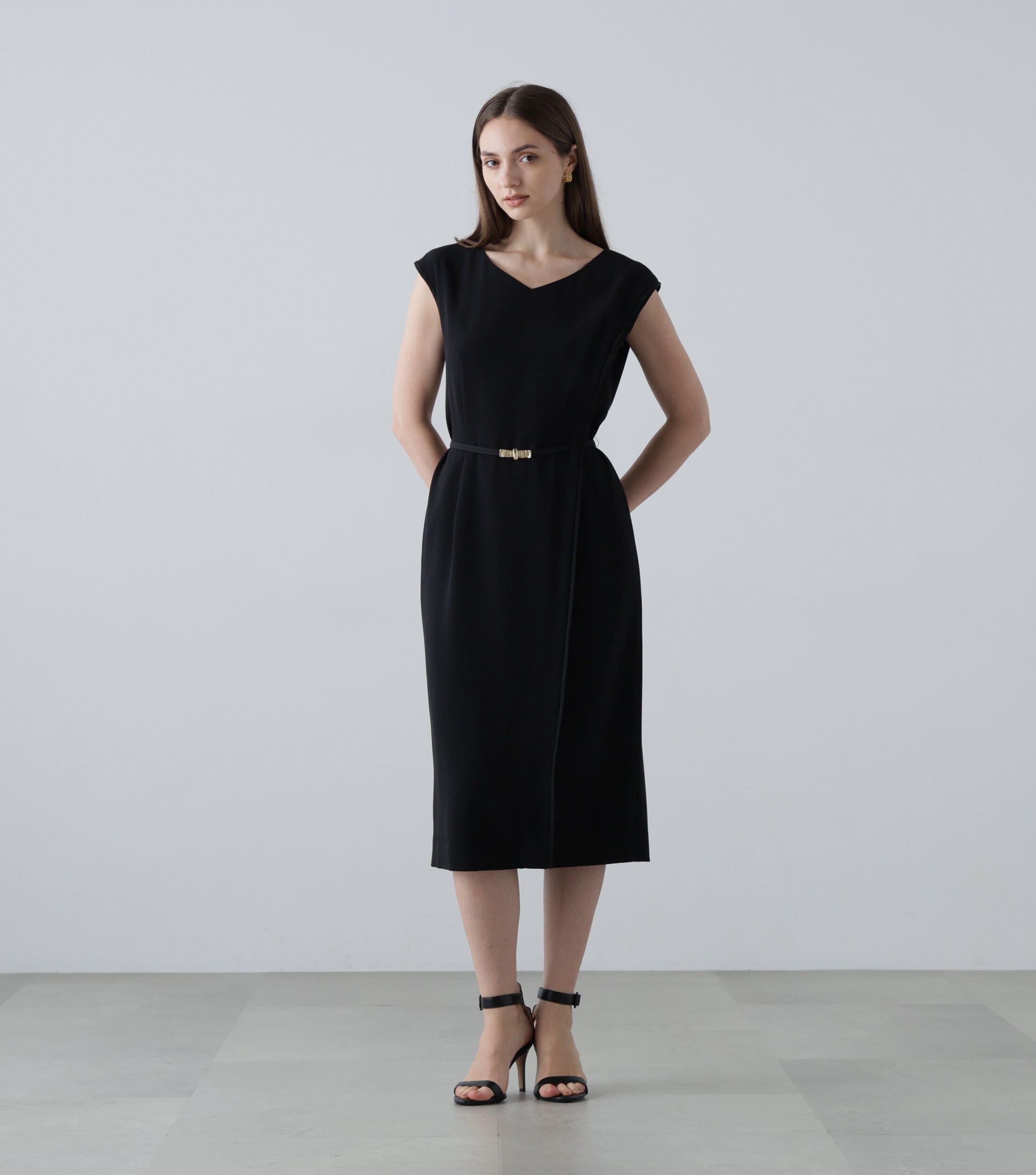  「サイドラッフルバイカラーワンピース」|ワンピース|