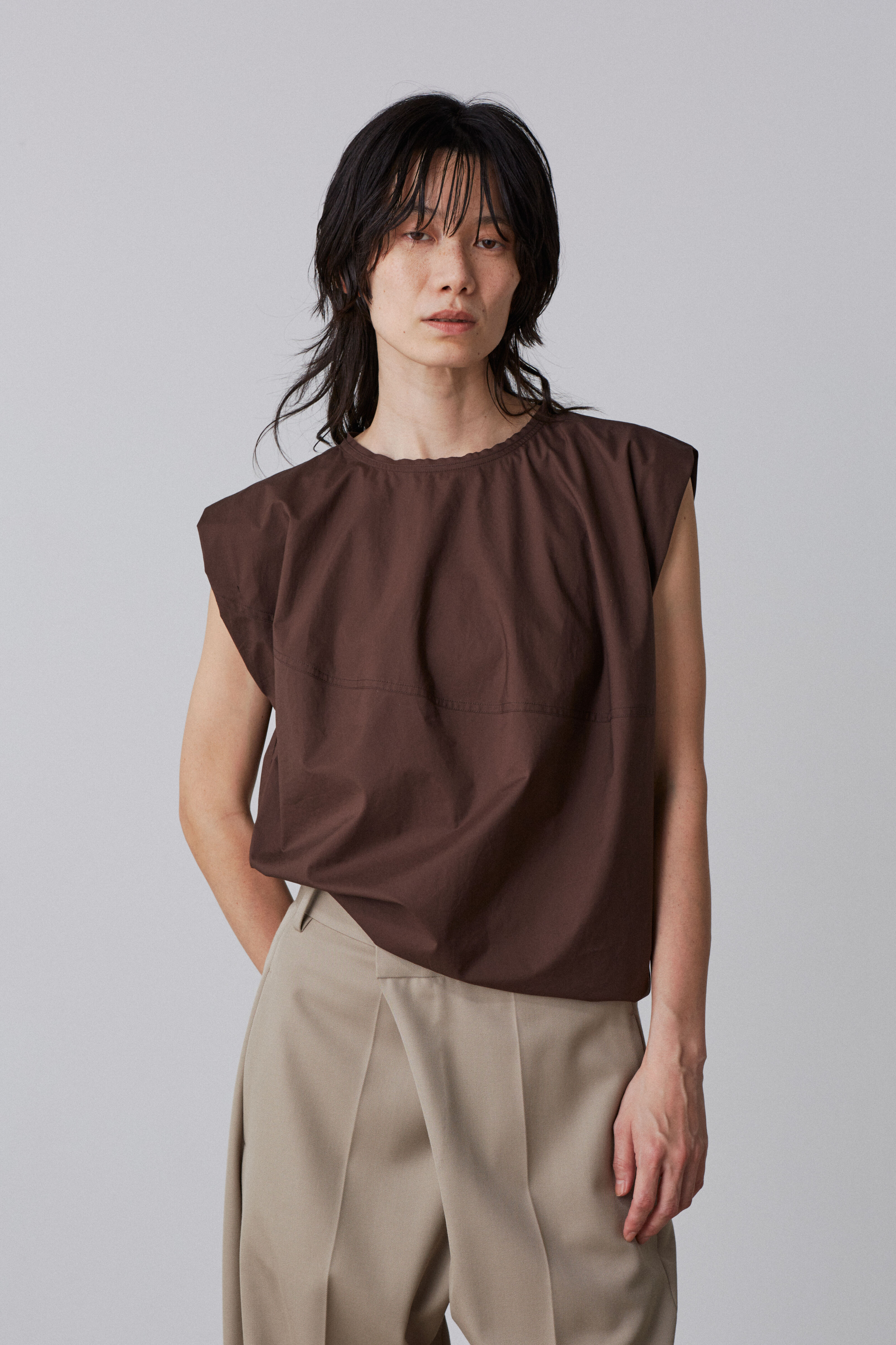 YLEVE 「YLEVE / SUVIN COTTON TYPEWRITER PULL OVER BLOUSE」|シャツ・ブラウス|