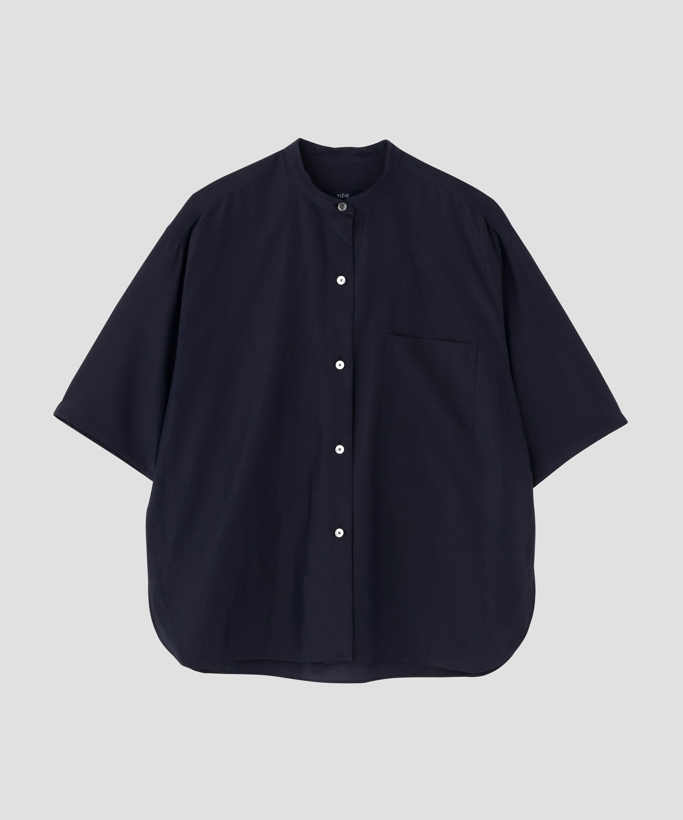 YLEVE 「YLEVE / SILK COTTON CLOTH BIO SUEDE SHIRT」|シャツ・ブラウス|ネイビー