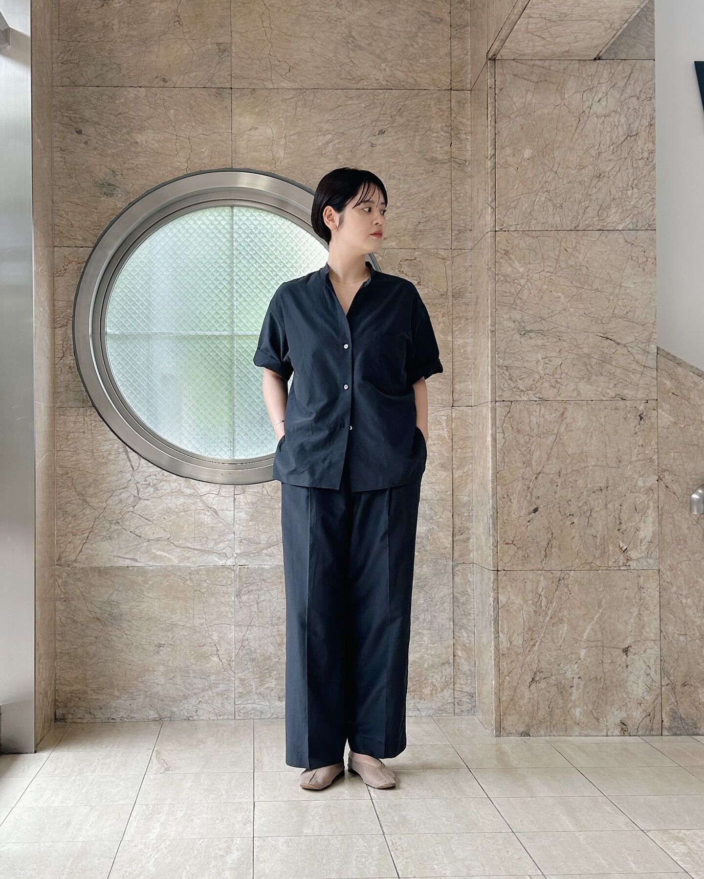 YLEVE 「YLEVE / SILK COTTON CLOTH BIO SUEDE SHIRT」|シャツ・ブラウス|