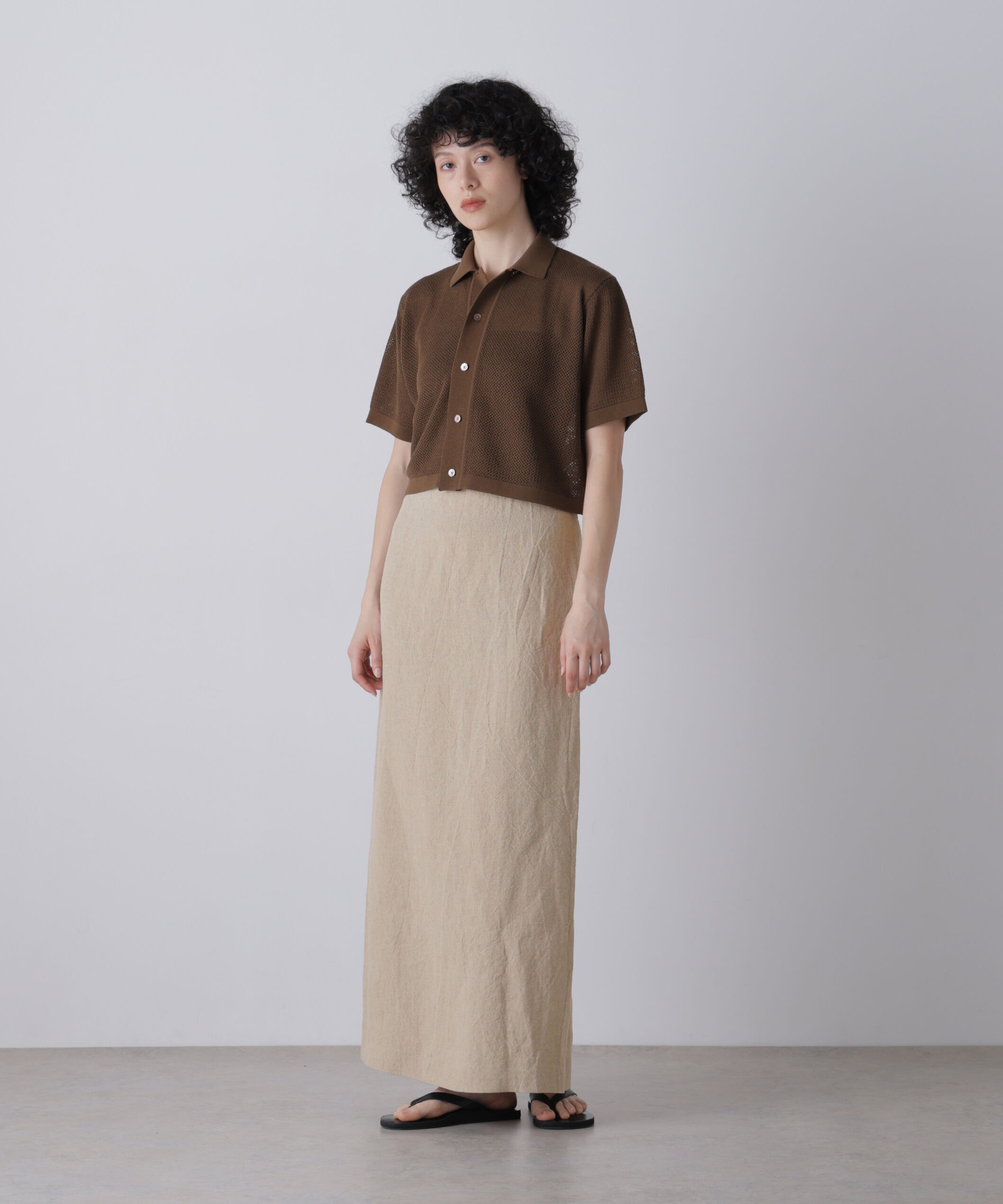 YLEVE 「YLEVE / LINEN CANVAS SKIRT」|スカート|ベージュ