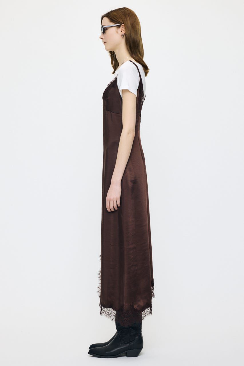 MOUSSY「LACE SATIN SLIP ドレス」|ワンピース|