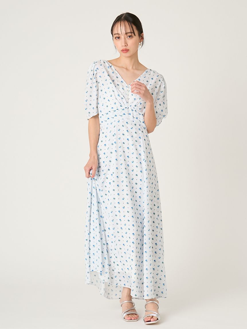 FRAY I.D「【FRAY I.D MADE WITH LIBERTY FABRIC】パフスリーブワンピース」|ワンピース|