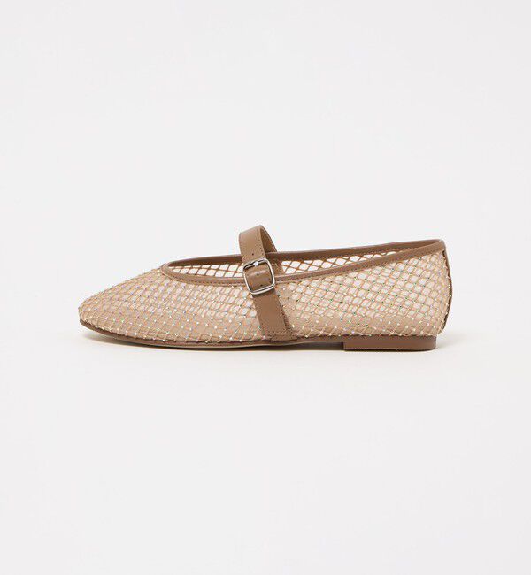 ODETTE E ODILE「メリージェーンビジュー フラット10&uarr;」|バレエシューズ|BEIGE