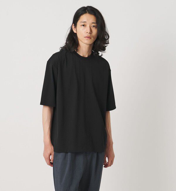 UNITED ARROWS「ALBINI アルビニ トリコット Tシャツ 抗菌防臭」|Tシャツ・カットソー|BLACK