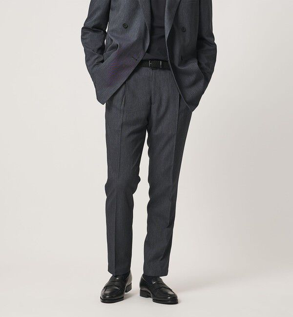 UNITED ARROWS「テックデニム 1プリーツ パンツ UA COZY ウォッシャブル ヨコストレッチ」|スラックス|