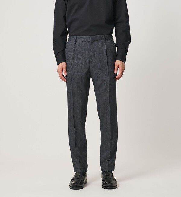 UNITED ARROWS「テックデニム 1プリーツ パンツ UA COZY ウォッシャブル ヨコストレッチ」|スラックス|