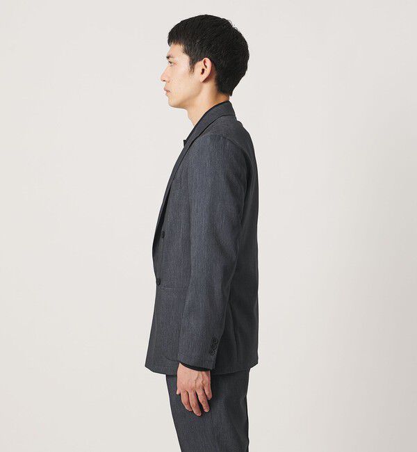 UNITED ARROWS「テックデニム ダブル 4ボタン テーラードジャケット UA COZY ウォッシャブル ヨコストレッチ」|テーラードジャケット|