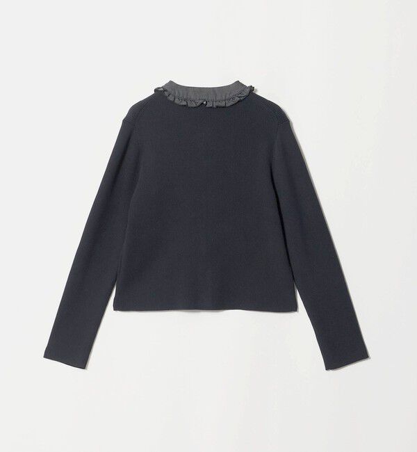 UNITED ARROWS「デニムライク フリル カーディガン ‐ウォッシャブル‐」|カーディガン|