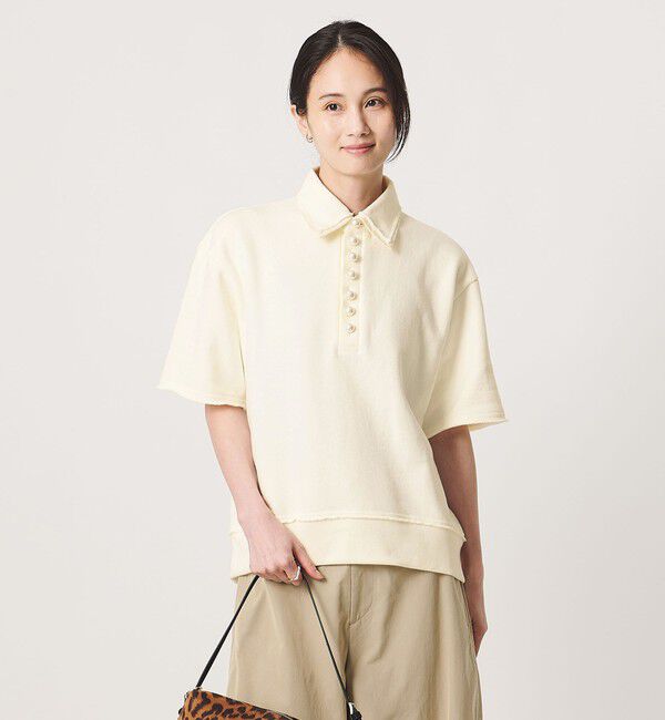 UNITED ARROWS「【別注】＜CINOH＞パールモチーフ スウェット ポロシャツ」|スウェット・ジャージ|
