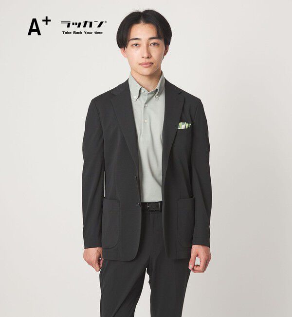 UNITED ARROWS green label relaxing「A+ ラッカンジャージ 2B スタンダード セットアップジャケット -ウォッシャブル・ストレッチ・吸水速乾-」|テーラードジャケット|DK.GRAY