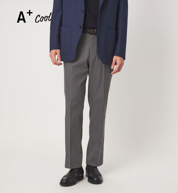 UNITED ARROWS green label relaxing「A+ COOL ロイヤルオックス スタンダード アジャスター NP スラックス -ウォッシャブル・接触冷感・吸水速乾」|スラックス|MD.GRAY